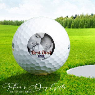 Balles De Golf Photo de Fête des pères personnalisée du meilleur 