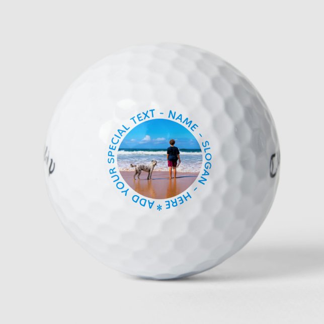 Balles De Golf Photo et texte personnalisés - Votre propre design (Devant)