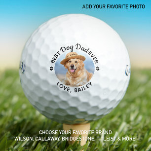 Balles De Golf Photo personnalisée Chien papa meilleur jamais per