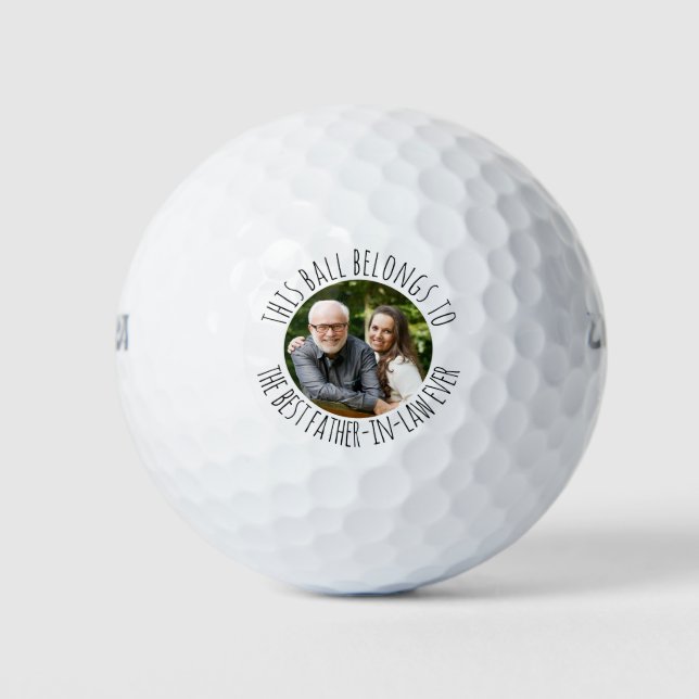 Balles De Golf Photo personnalisée du meilleur beau-père (Devant)