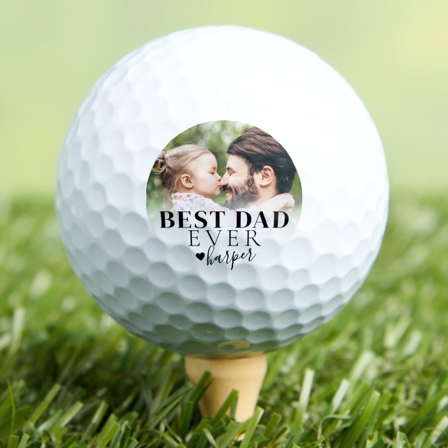Balles De Golf Photo personnalisée du meilleur papa (Personalized Best Dad Photo Golf Balls)