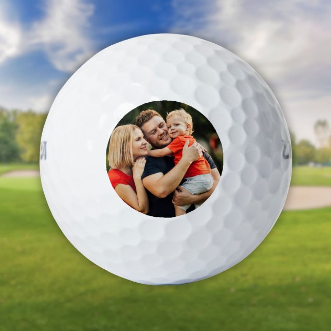 Balles De Golf Photo personnalisée moderne (Modern Custom Personalized Photo Golf Balls)