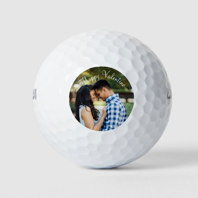 Balles De Golf Photo personnalisée moderne Golfer Valentine's Day (Devant)