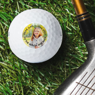 Balles De Golf Photo personnalisée Papa Je t'aime au retour et au