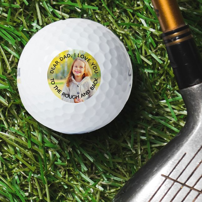 Balles De Golf Photo personnalisée Papa Je t'aime au retour et au (Créateur téléchargé)