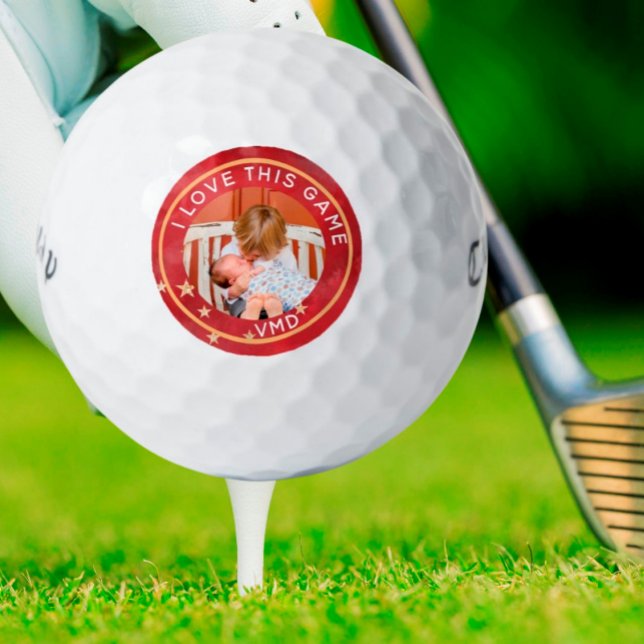 Balles De Golf Photo préférée Votre Message Initiales Couleurs vi (Créateur téléchargé)