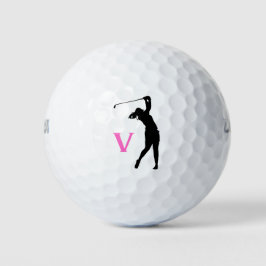 Balles De Golf Pink Personnalisé Monogramme Boules de golf