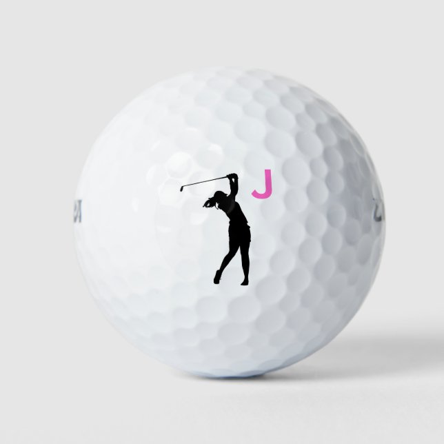 Balles De Golf Pink Personnalisé Monogramme Boules de golf (Devant)