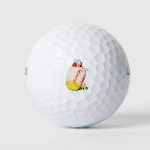 Balles De Golf PinUp à tête rouge classique