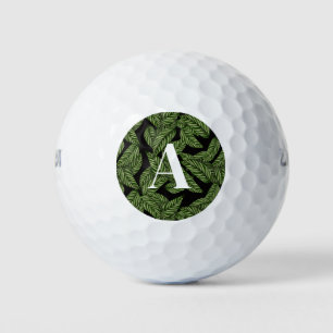 Balles De Golf Plante de feuille tropicale moderne Imprimer Monog