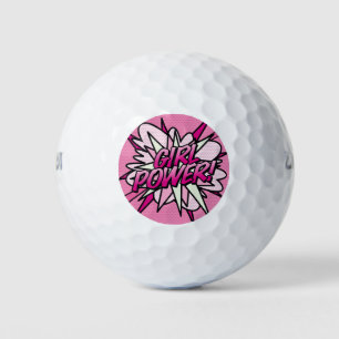Balles De Golf PLEIN PUISSANCE Fun Retro Comic Book Rose