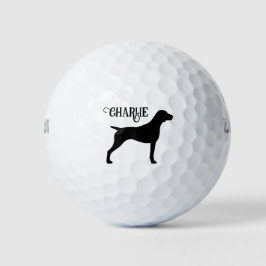 Balles De Golf Pointeur court allemand Silhouette Nom personnalis