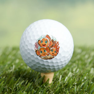 Balles De Golf Poisson clown Dessin animé mignon Famille Sous l'e