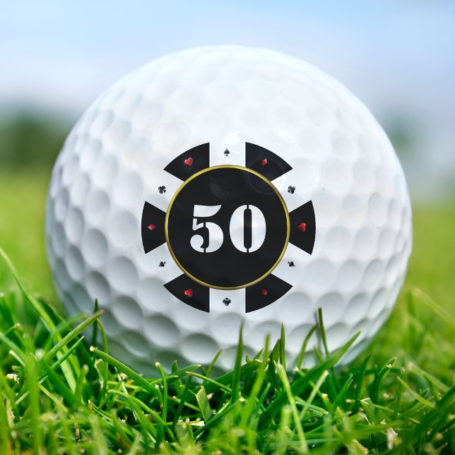 Balles De Golf Poker Chip 50e fête d'anniversaire (Poker Chip 50th Birthday Party Golf Balls
)