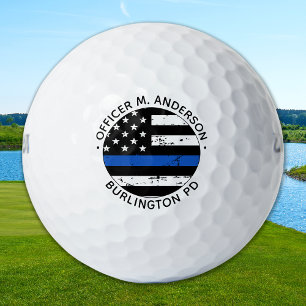 Balles De Golf Policier Personnalisé Ligne Bleue Mince