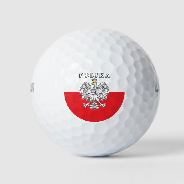Balles De Golf Polska avec aigle polonais (Devant)