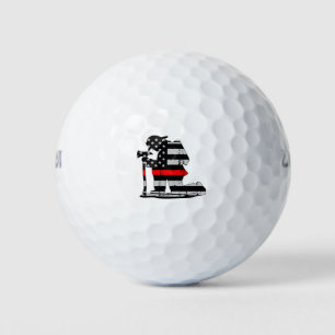 Balles De Golf Pompier à genoux Mince Ligne rouge