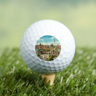 Balles De Golf Porte de Brandebourg Voyage artistique vintage Ber