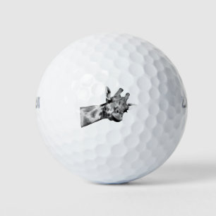 Balles De Golf Portrait de la Girafe noire et blanche
