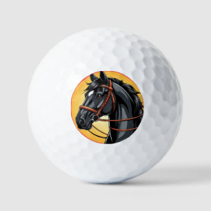 Balles De Golf Portrait élégant de cheval noir