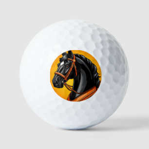 Balles De Golf Portrait élégant de cheval noir