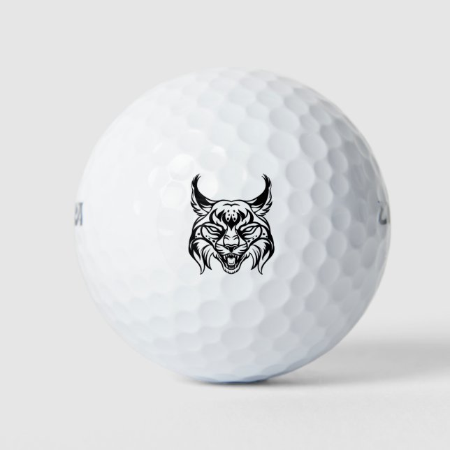 Balles De Golf Portrait stylisé de Bobcat (Devant)