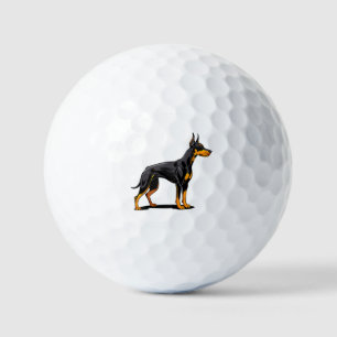 Balles De Golf Portraits d'un chien Doberman tête vue de face