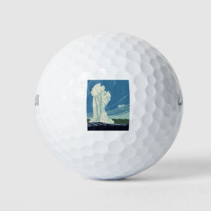 Balles De Golf Poster du parc national Yellowstone