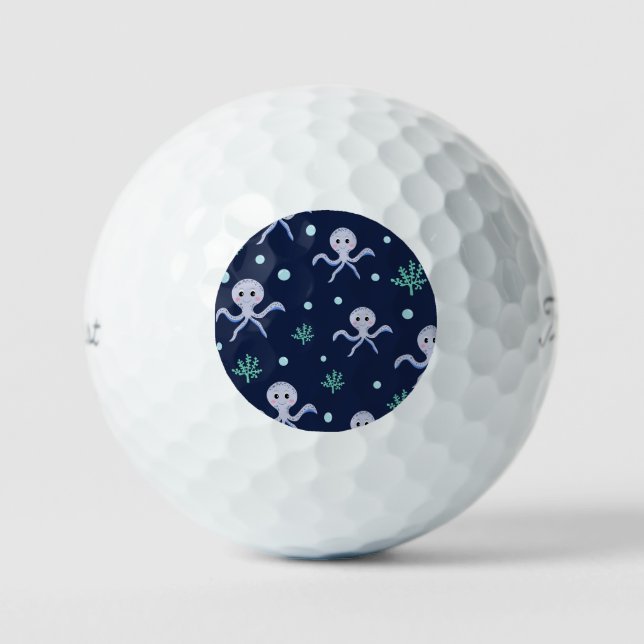 Balles De Golf Poulpe sous la mer motif pour enfants (Recto)