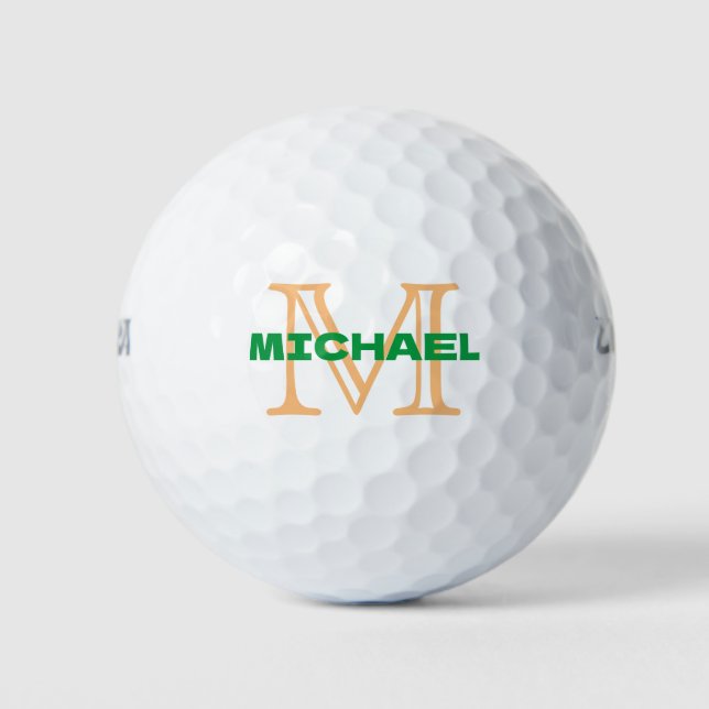 Balles De Golf premium monogrammed personnalisé NomMarque (Devant)