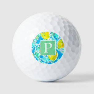 Balles De Golf Preppy Blue Lemon Motif Championnat de golf initia