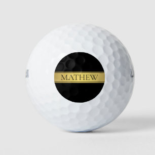 Balles De Golf Présentation sophistiquée   Faux Gold & Black