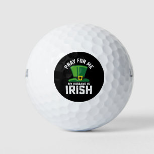 Balles De Golf Priez pour moi Mon Mari est la Saint Patrick irlan