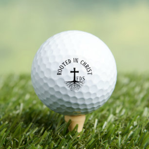 Balles De Golf Racine dans Christ Cross Monogramme chrétien Noir