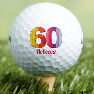 Balles De Golf Rainbow 60e anniversaire Golfer 60 ans fête heureu