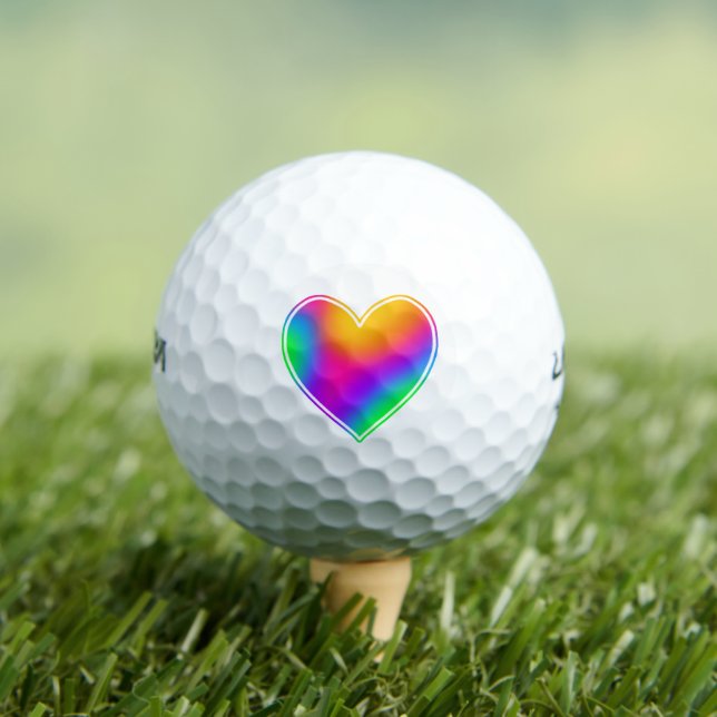 Balles De Golf Rainbow Heart Golf Balls (T-shirt Insitu)