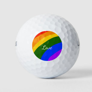 Balles De Golf Rainbow pride mois amour ajouter nom art texte