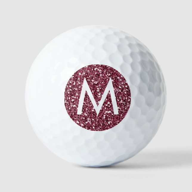 Balles De Golf Red Burgundy Maroon personnalisé initial (Recto)