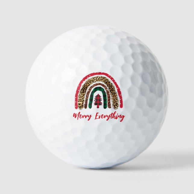Balles De Golf Red Rainbow Joyeux Tout Noël (Recto)