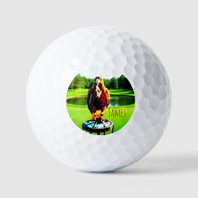 Balles de golf Red-tail Hawk / Initiales (Recto)