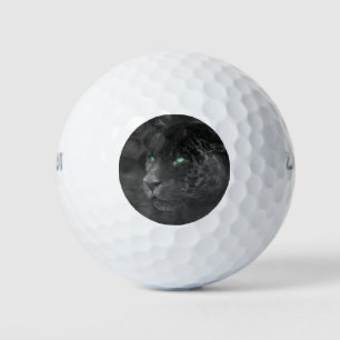 Balles De Golf Regard d'émeraude de Jaguars noirs