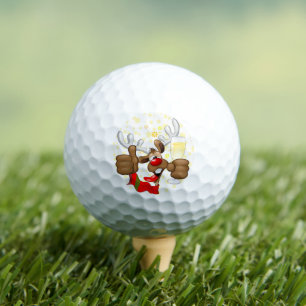 Balles De Golf Reindeer Drunk Funny Caractère de Noël