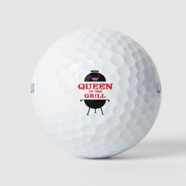 Balles De Golf Reine Du Grill, Rouge Couronne Rose (Devant)