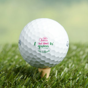 Balles De Golf Reine du Monogramme Vert Nommée Fille Amusante