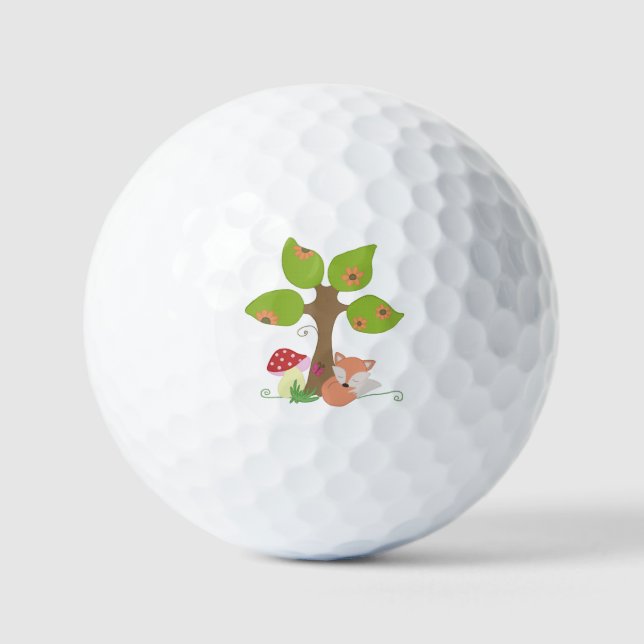 Balles De Golf renard sous l'arbre (Recto)