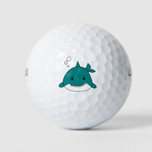 Balles De Golf Requin bleu et blanc de dessin animé
