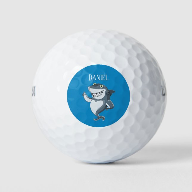 Balles De Golf requin de plage cool ajouter le nom Golf Balls (Devant)