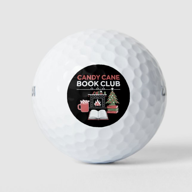 Balles De Golf Réserver Sucre de canne de Noël Book Club Bookish (Devant)