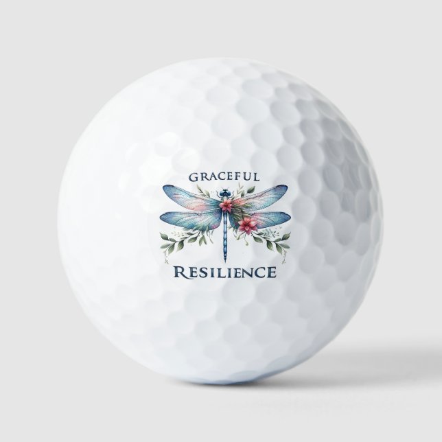 Balles De Golf Résilience gracieuse - libellule artistique (Recto)