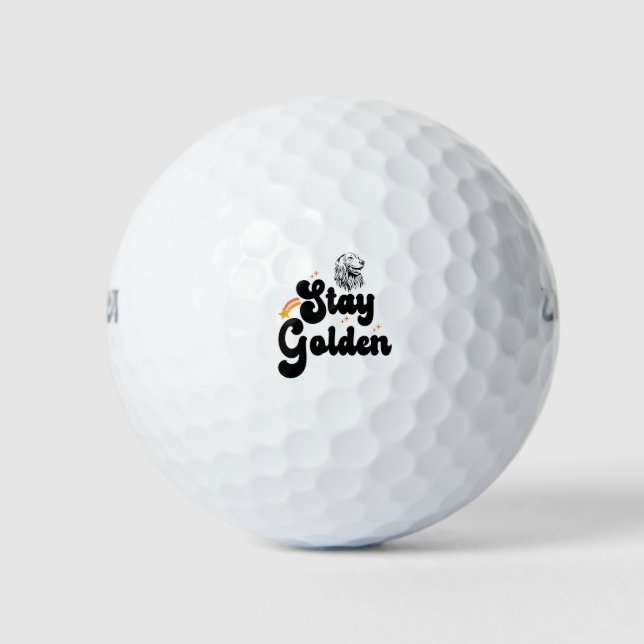 Balles De Golf Restez Golden Super Retriever Chien Animaux Animau (Devant)